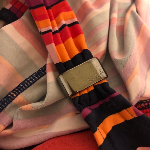 Lole Orange and Pink Striped Swim Halter Top Tankini - Picture 5 of 5